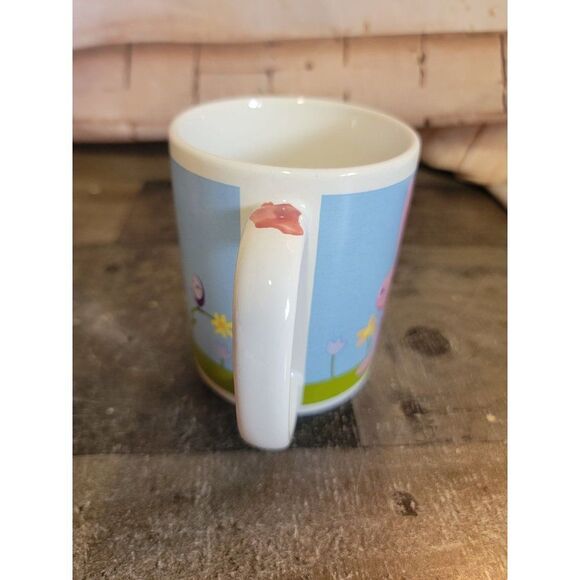 Ceramic pink bunny spring flower bird cup mug Decor Easter - Picture 3 of 7